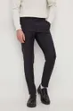 Μάλλινα παντελόνια Karl Lagerfeld μαύρο