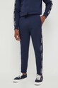 HUGO spodnie bawełniane lounge niebieski 50496995