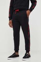 HUGO spodnie bawełniane lounge 50496995 czarny AW23
