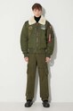 Bavlnené nohavice Alpha Industries Jet Pant 101212.142 zelená SS25
