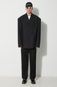 Norse Projects cotton trousers Christopher Relaxed Gabardine Pleated Trouser N25.0385.9999 black AW23