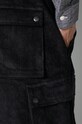 Maharishi pantaloni de catifea cord Utility Cargo Track Pants 4569.BLACK negru