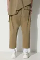 verde Rick Owens pantaloni de bumbac