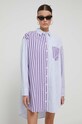 Βαμβακερό φόρεμα Tommy Jeans DW0DW16273 μωβ
