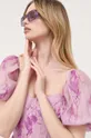 fioletowy Bardot sukienka