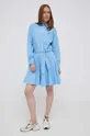 Βαμβακερό φόρεμα Polo Ralph Lauren μπλε