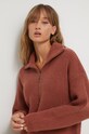 Billabong sukienka z domieszką wełny brązowy EBJKD00104