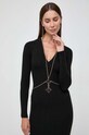Elisabetta Franchi sukienka z domieszką jedwabiu czarny AM13S36E2