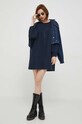 Βαμβακερό φόρεμα Pepe Jeans INDIA PL953396.594 σκούρο μπλε AW23