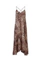 Βαμβακερό φόρεμα AllSaints καφέ WD351Y
