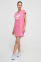 Βαμβακερό φόρεμα adidas Originals ροζ