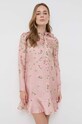 Red Valentino sukienka jedwabna 3R3VAHM06UW różowy AW23