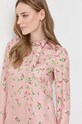 Red Valentino selyem ruha 3R3VAHM06UW rózsaszín