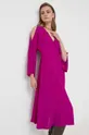 Obleka s primesjo svile Marella Robinia vijolična
