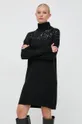Liu Jo sukienka z domieszką wełny czarny