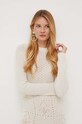 Twinset sukienka z domieszką kaszmiru beżowy 232TP3471