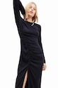 Odjeća Haljina Desigual 23WWVWA0 WOMAN WOVEN DRESS LONG SLEEVE 23WWVWA0 crna