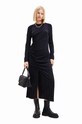 Haljina Desigual 23WWVWA0 WOMAN WOVEN DRESS LONG SLEEVE crna 23WWVWA0