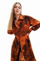Îmbrăcăminte Desigual rochie 23WWVWAG WOMAN WOVEN DRESS LONG SLEEVE 23WWVWAG portocaliu