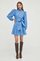 Βαμβακερό φόρεμα Custommade 999369477 μπλε AW23