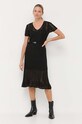 Miss Sixty sukienka lniana 6T2RJ1410000 czarny AW23