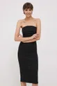 Rifľové šaty Sisley čierna