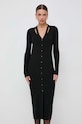 BOSS rochie din amestec de lana 50493826 negru AW23
