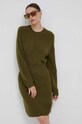 Μάλλινο φόρεμα Tommy Hilfiger WW0WW40263 πράσινο AW23