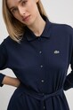 Βαμβακερό φόρεμα Lacoste σκούρο μπλε EF0850