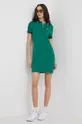 Pamučna haljina Lacoste zelena