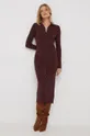 Šaty s prímesou vlny Calvin Klein burgundské