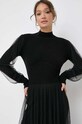 Twinset sukienka z domieszką wełny czarny 232TT3413