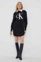 Βαμβακερό φόρεμα Calvin Klein Jeans J20J222294 μαύρο AW23