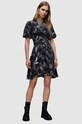 Φόρεμα AllSaints ALI PEGGY DRESS με μοτίβο μαύρο WD001Z