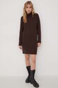 Superdry sukienka z domieszką wełny W8011684A.8PO brązowy AW23