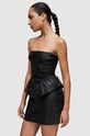 AllSaints sukienka skórzana WL068Z CASSIE LEA RUFFLE DR czarny WL068Z