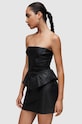 AllSaints sukienka skórzana WL068Z CASSIE LEA RUFFLE DR czarny WL068Z