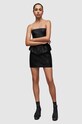 AllSaints sukienka skórzana WL068Z CASSIE LEA RUFFLE DR WL068Z czarny