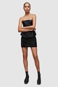 AllSaints sukienka skórzana WL068Z CASSIE LEA RUFFLE DR WL068Z czarny