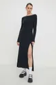 Φόρεμα από μείγμα μαλλιού Abercrombie & Fitch μαύρο