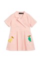 Mini Rodini sukienka bawełniana dziecięca 2365010628 różowy AW23