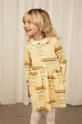 κίτρινο Παιδικό βαμβακερό φόρεμα Mini Rodini Για κορίτσια