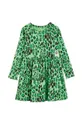 зелёный Хлопковое детское платье Mini Rodini Для девочек