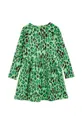 Παιδικό βαμβακερό φόρεμα Mini Rodini πράσινο