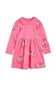 roza Dječja pamučna haljina Mini Rodini Za djevojčice