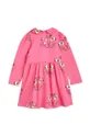 Dječja pamučna haljina Mini Rodini roza