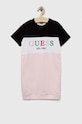 Dívčí šaty Guess nášivka růžová J3YK06.KA6V3.9BYX