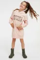 roza Dječja pamučna haljina Guess Za djevojčice