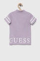 Παιδικό βαμβακερό φόρεμα Guess μωβ