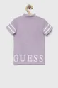 Dievčenské bavlnené šaty Guess fialová